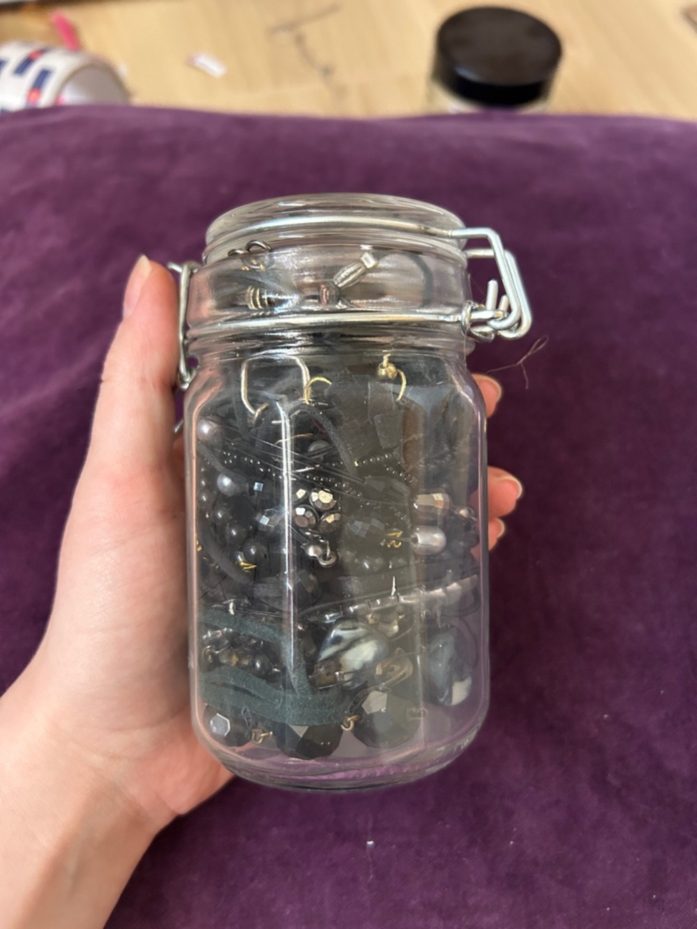 Black mystery jewelry jar